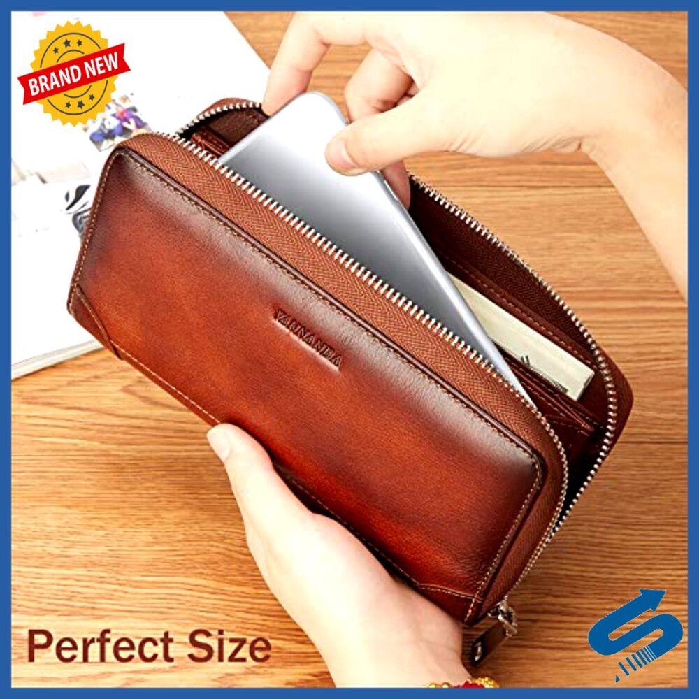 Leather Rfid Blocking Wallet With Detachable Wris… - image 4